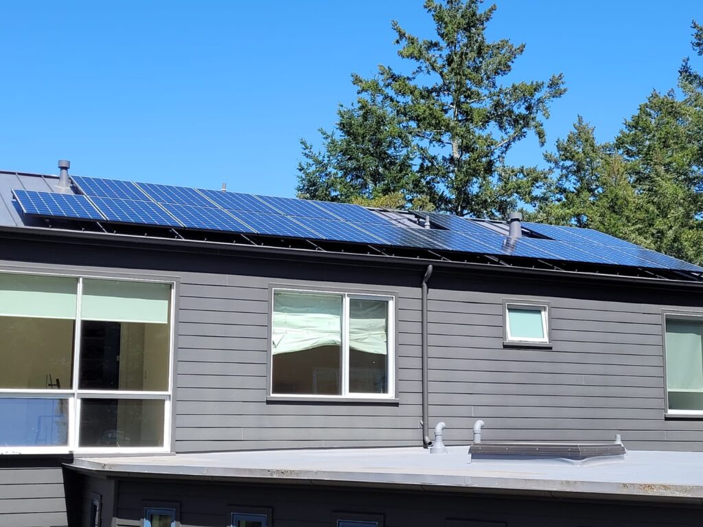 solar panels on a home in Woodside, CA